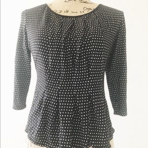 Black and white polkadot top